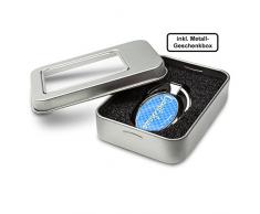 Schlüsselanhänger mit dem Aufdruck Gerätehaus - Motiv Karomuster - Schlüsselanhänger, Beschrifteter Anhänger, Talisman, Anhänger, Chrom, Schlüsselbund