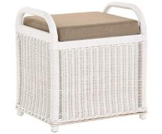 korb.outlet Rattan Sitzbank Sitzhocker mit Stauraum Rattanhocker mit Deckel Hocker (Weiß)