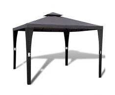 Anself PE Rattan Pavillon Partyzelt Zelt Gartenpavillon ohne Seitenteilen 3 x 3 m 2 Farbe Optional