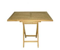 FineHome Massivholz Teak Klapptisch Gartentisch Teaktisch Esstisch Tisch klappbar aus nachhaltigen Plantagenanbau 90x70cm