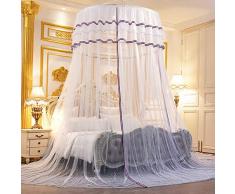 WLOWS Bed Canopy Indoor Oder Outdoor Fit Kinderbett Round Hoop Double Lace Princess Zimmerzelt Single Double King Size Bett,A-2.0m(6.6feet) Bed