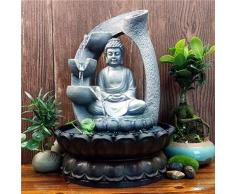 ANXWA Zimmerbrunnen Modelle des Südostasiatischen Handwerks Buddha-Statue-Harz-wasserschmuckwasserlandschaft