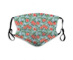 Clsr Exotisches Sommer-Blumenstrauß-Design mit Hibiscus Flourish Aloha Botanical, Printed Facial Dekorationen für Unisex
