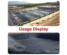 Baogu Schwarz HDPE 20S 0,15 mm Stärke Teichfolie für Gartenteich UV-Beständig reißfest umweltfreundlich (1x1m)