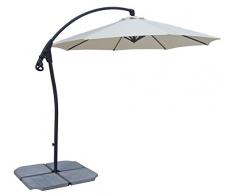 Ampelschirm aus Aluminium, beige