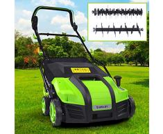 BRAST Elektro Vertikutierer Rasenlüfter 1800 Watt 40cm Arbeitsbreite 55L Fangkorb 2in1 Kombi Gerät Moosentferner