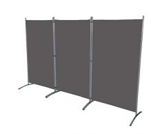 Froadp Stellwand Paravent Raumteiler Outdoor Trennwand Sichtschutz für Garten Balkon Büros Nagelstudios(260x180cm, Anthrazit)