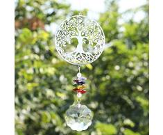 H&D Kristall Regenbogen Sonnenfänger hängen Metall Baum des Lebens Anhänger