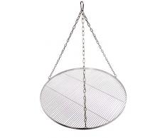 Grillrost Ø 80 cm mit Kette Edelstahl 4 mm Grillstabdicke Stababstand 10 mm für Schwenkgrill BBQ Dreibein