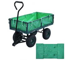 Tidyard Gartenwagen-Plane Handwagen Lastenanhänger 86 x 46 x 22 cm Mit Wagen-Innenplane,Textilgewebe,Grün