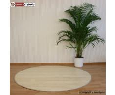 Homestyle4u Bambusteppich Bambusmatte Teppich Bambus 200 cm rund natur