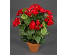 Seidenblumen Roß Begonie 38cm rot im Topf LM Kunstpflanzen Kunstblumen künstliche Blumen Pflanzen Begonienbusch