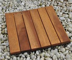 SAM® Sparset: Akazienholz Balkonfliese 01 mit 11 Terrassenfliese ca. 30 x 30 cm für ca. 1 m²
