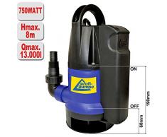 AMUR Schmutzwasser-Tauchpumpe Pumpe Dirt-Star-Extra-SS 750 als Gartenpumpe zum Bewässern und als Kellerpumpe zum Entwässern mit Schwimmerschalter, 10m Kabel