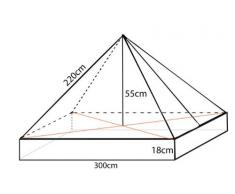 DEGAMO Ersatzdach für Pavillon 3x3 Meter blau, wasserdicht