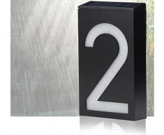 Zantec Solarbetriebene Hausnummer Doorplate Lampe 6 LED Lichtbetriebene Wandleuchte Sign Lampe