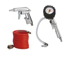 Einhell 3-tlg. Druckluftset Kompressor Zubehör (für alle handelsüblichen Kompressoren bis mind. 8 bar, inkl. Ausblaspistole, Reifenfüller, 4m Druckluftschlauch, Schnellkupplung)
