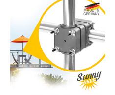 Sonnenschirmhalter Balkongeländer - Sunnyman, der Solide - Platzsparender Sonnenschirmständer Balkon für Schirme bis Ø 3,0m, platzsparend und stabil - Made in Germany