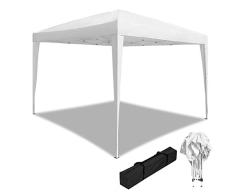UISEBRT 3x3m Pavillon Faltbar Partyzelt Wasserdicht - Faltpavillon Gartenzelt UV-Schutz - für Garten,Party,Hochzeit,Picknick, Weiß