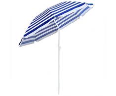 Greenbay Strand Sonnenschirm mit Neigefunktion in blau-weiß 180cm