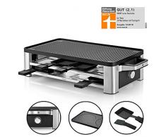 WMF Lono Raclette Grill mit Pfännchen und Schiebern, Raclette 8 Personen, 1500 W, edelstahl matt