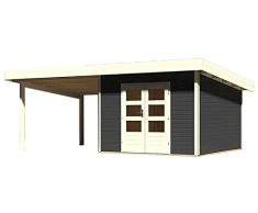 Karibu Woodfeeling Gartenhaus Northeim 3 opalgrau mit Schleppdach 3,0 Meter