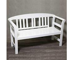 Gartenbank aus Holz, in weiß, ergonomische Sitzfläche