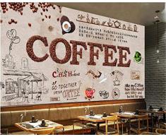Kaffee-Westernrestaurant Lounge-Bar Tee-Shop Hintergrundtapete 3D, 400Cmx280Cm
