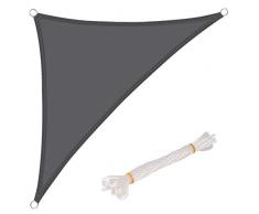 WOLTU Sonnensegel Dreieck 2,5x2,5x3,5m Grau wasserabweisend Sonnenschutz Polyester Windschutz mit UV Schutz für Garten Terrasse Camping