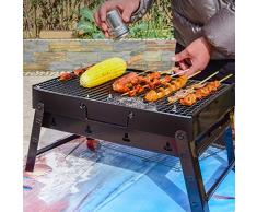 YBZS Notebook Klappgrill,Gegrilltes Edelstahl/Holzkohlegrill/Portable Klapp-Grill/Geeignet Für 2-5 Personen/Picknick Im Freien Camping-Party-Tool