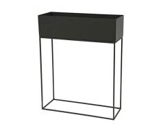 Envy Designer Blumenkasten, Pflanzkasten fürs Wohnzimmer und den Balkon Skandinavisches Design aus Metall grau 55x20x70cm