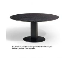 Studio 20 Newyork Gartentisch rund ø 140 x 75 cm Granitplatte Granittisch Stahl Tischplatte Black Diamond satiniert