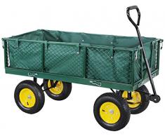 Miweba Bollerwagen MB-700 - Plane - Wände klappbar - 700 Kg Traglast - Luftreifen - Volumen 150 L - Gartenkarre – Transportwagen - Schubkarre - Gartenwagen