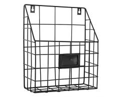 Amasawa isenregal Wandhalterung Wand Korb Gartenregal Retro für Büro Wohnzimmer Schlafzimmer Badezimmer (Schwarz)