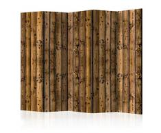 murando - Raumteiler Holz-Optik - Foto Paravent 225x172 cm - beidseitig auf Vlies-Leinwand bedruckt - Blickdicht & Textile Haptik - Trennwand - Spanische Wand - Sichtschutz - Raumtrenner - Deko - Design - braun f-B-0103-z-c