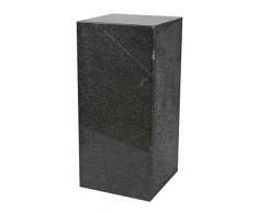 Säule aus seltenem Granit, dunkelgrau, handgearbeitet, zusammengesetzt und dennoch sehr massiv und solid, als Sockel für Skulptur, Büste, Vasen, Lautsprecher, oder Galeriesockel, Blumensäule, Deko und Schmucksäule, Schlicht