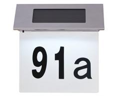 Festnight Solar LED Hausnummernleuchte Edelstahl Solarleuchte Au?enleuchte Wandleuchte 18,5 x 5 x 19 cm Warmwei?