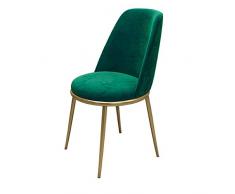 DJFIOSD Nordic Dining Chair, Modern Minimalist Rücken Esstisch Kreative Schmiedeeisen Negotiation Freizeit-Stuhl Küche Restaurant Theke Schlafzimmer Stuhl,Grün