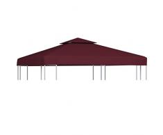vidaXL Pavillon Ersatzdach 310 g/m² 3x3 m Bordeaux Abdeckung Partyzelt Plane