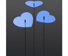 SUNPLAY Sonnenfänger Herzen in BLAU, 3 Stück je 10 cm Durchmesser im Set + 35 cm Schwingstäbe