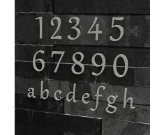 Hausnummer Nr. 4 - Schriftart: Klassisch - Höhe: 20 - 30 cm - viele Farben wählbar (Edelstahl (gebürstet), 20 cm)