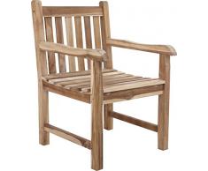 SAM Gartensessel Caracas, Teak-Holz, massiver Gartenstuhl, für Balkon und Terrasse