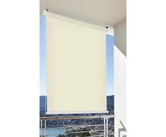 CV Balkon-Sichtschutz Balkon-Markise Balkon-Windschutz Rollo Creme vertikal Polyester 140 x 230 cm