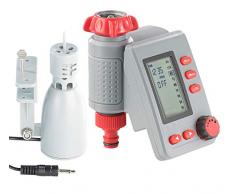 Royal Gardineer Bewässerungs-System: Digitaler Bewässerungscomputer mit Magnet-Ventil und Regensensor (Zeitschaltuhr für Bewässerung)