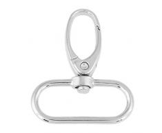 20 Stück Zink-Legierung Keychain Schlüsselanhänger Swivel Tasche Verschlüsse Hummer Swivel Trigger Clips Karabinerhaken für 20mm / 25mm / 30mm / 38mm Umreifungs(32mm)