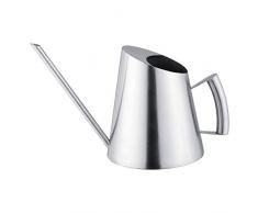 GLX Edelstahl-Gießkanne 900Ml, Metallgießkanne, Topfpflanze-Blumen-Bewässerung Auch Mit Langem Auslauf-Sprinkler Indoor Outdoor,Silber,900ml