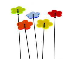 SUNPLAY Sonnenfänger-Blumen im Farbmix, 5 Stück zu je 5 cm Durchmesser im Set + 35 cm Schwingstäbe
