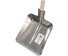 SHW-FIRE 59020 Hallenser Flachrandschaufel Randschaufel Schaufel Schneeschaufel Größe 9 Aluminium Stahlschutzkante mit Stiel 130 cm lang