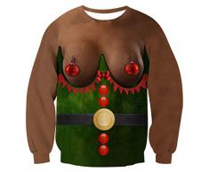 RAISEVERN Erwachsene Neuheit Weihnachten Afrika Santa Oma Jumper Weihnachtslaterne mit roten einzigartigen Buttown Sweater Full Sleeve Pullover für Frauen