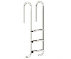 Zelsius - V2A Edelstahl Pool und Schwimmbad Leiter für Swimming Pool, mit rutschhemmenden Gummi Pads auf den Sprossen, mit 3 oder 4 Stufen (mit 3 Stufen)